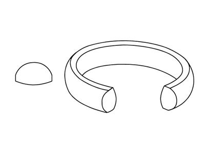 Anello 1/2 Comfort Fit, 5,00 X 2,40mm, Oro Giallo 18k, Dito 67 - Immagine Standard - 2