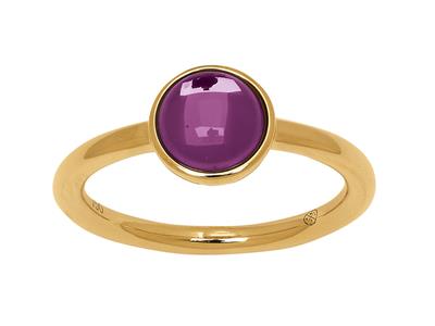 Anello Cabochon Con Ametista Da 1,10 Ct, Oro Giallo 18 Kt, Misura 56 - Immagine Standard - 1