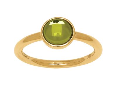 Anello Cabochon Con Peridoto Da 1,10 Ct, Oro Giallo 18 Kt, Misura 54 - Immagine Standard - 1