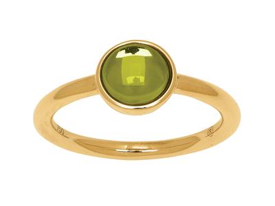 Anello Peridoto Cabochon 1,10ct, Oro Giallo 18 Ct, Dito 54