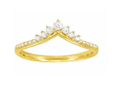 Anello V, Diamanti 0,23 Ct, Oro Giallo 18 Kt, Misura 53 - Immagine Standard - 1