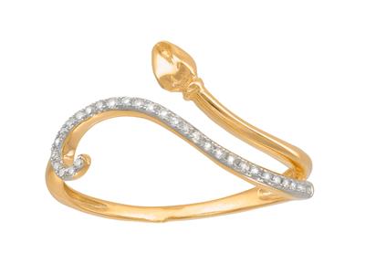 Anello Serpente, Diamanti Da 0,08 Ct, Oro Giallo 18 Kt, Misura 56 - Immagine Standard - 1