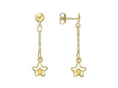 Orecchini, Stelle Pendenti Traforate Diam. 7,5 Mm, Oro Giallo 18 Ct. - Immagine Standard - 1