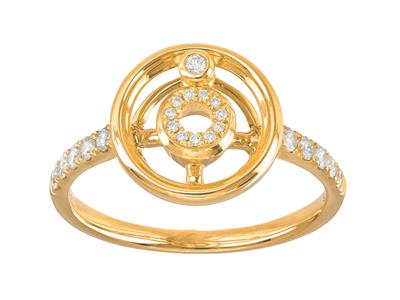 Anello A Cerchio, Diamanti Da 0,22 Ct, Diametro 10 Mm, Oro Giallo 18 Kt, Misura Del Dito 56 - Immagine Standard - 1