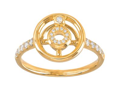 Bge Hoop Diamants 0,22ct Diam. 10mmor Jaune 18k Doigt 56