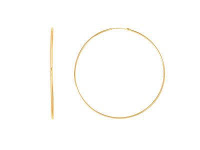 Orecchini A Cerchio, Filo Rotondo 1 Mm, Diametro Interno 50 Mm, Oro Giallo 18 Ct. - Immagine Standard - 1