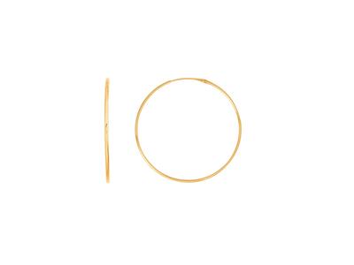 Orecchini A Cerchio, Filo Rotondo 1 Mm, Diametro Interno 33 Mm, Oro Giallo 18 Ct. - Immagine Standard - 1