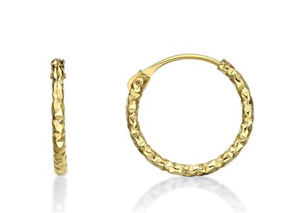 Orecchini A Cerchio, Filo Rotondo 1,3 Mm, Diametro Interno 13 Mm, Oro Giallo 18 Ct.