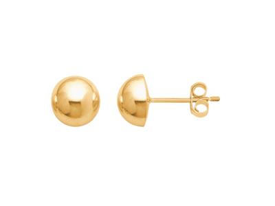 Orecchini A Mezza Sfera 7 Mm, Oro Giallo 18 Carati - Immagine Standard - 1