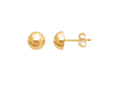 Orecchini A Mezza Sfera 6 Mm, Oro Giallo 18 Carati - Immagine Standard - 1