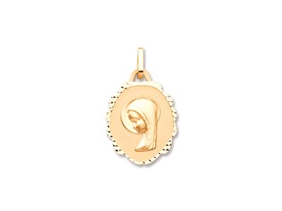 Medaglia Della Vergine Maria 16 X 18 Mm, Oro Giallo 18 Carati - Immagine Standard - 1