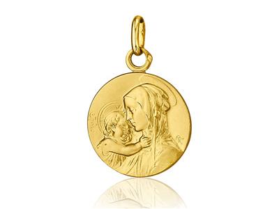 Medaglia Della Santa Vergine 16 Mm, Oro Giallo 18 Carati - Immagine Standard - 1