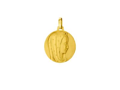 Medaglia Della Vergine Maria 18 Mm, Oro Giallo 18 Carati - Immagine Standard - 1