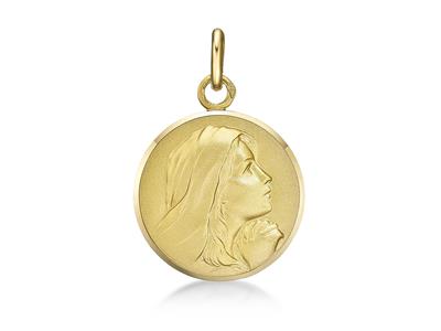 Medaglia Della Vergine Maria 18 Mm, Oro Giallo 18 Carati - Immagine Standard - 1