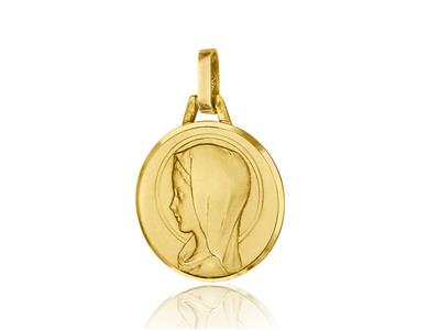 Medaglia Della Beata Vergine Maria 16 Mm, Oro Giallo 18 Carati