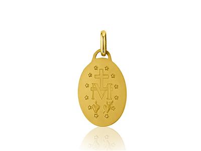 Medaglia Vergine Maria 17 Mm, Oro Giallo 18 Ct. - Immagine Standard - 2