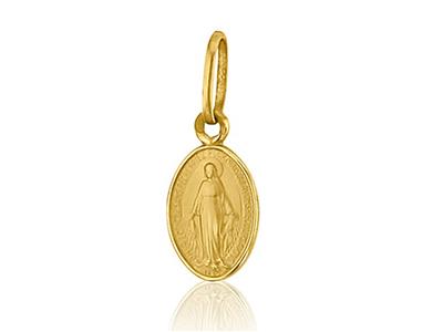 Medaglia Della Vergine Miracolosa 10 Mm, Oro Giallo 18 Carati
