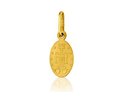 Medaglia Della Vergine Miracolosa 10 Mm, Oro Giallo 18 Carati - Immagine Standard - 2