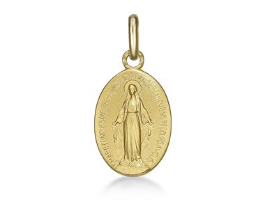 Medaglia Vergine Maria 13 Mm, Oro Giallo 18 Carati