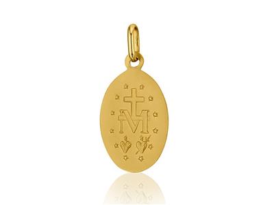 Medaglia Vergine Maria 17 Mm, Oro Giallo 18 Ct. - Immagine Standard - 2