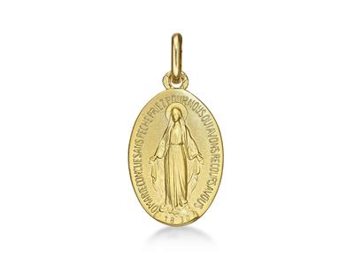 Medaglia Vergine Maria 19 Mm, Oro Giallo 18 Carati