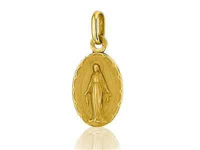 Medaglia Della Vergine Miracolosa 13 Mm, Oro Giallo 18 Carati - Immagine Standard - 1