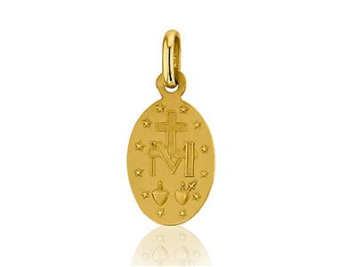 Medaglia Della Vergine Miracolosa 13 Mm, Oro Giallo 18 Carati - Immagine Standard - 2