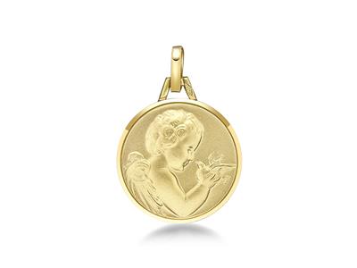 Medaglia Angelo Massiccia Da 18 Mm, Oro Giallo 18 Carati - Immagine Standard - 1