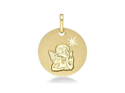 Medaglia Star Angel 16 Mm, Oro Giallo 18 Carati - Immagine Standard - 1