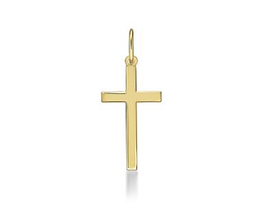 Ciondolo Croce Solida Lucida 20 Mm, Oro Giallo 18 Carati - Immagine Standard - 1