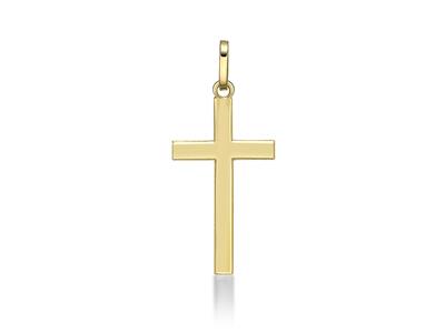 Ciondolo Croce Lucida Massiccia 22 Mm, Oro Giallo 18 Ct. - Immagine Standard - 1