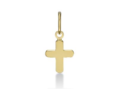 Ciondolo Croce Solida 10 Mm, Oro Giallo 18 Carati - Immagine Standard - 1