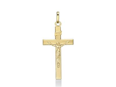 Ciondolo Cristo Inri 24 Mm, Oro Giallo 18 Carati