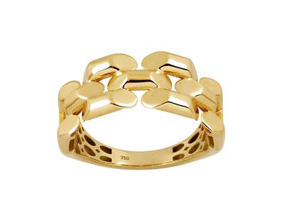 Anello A Lingotto 9 Mm, Oro Giallo 18k, Dito 52