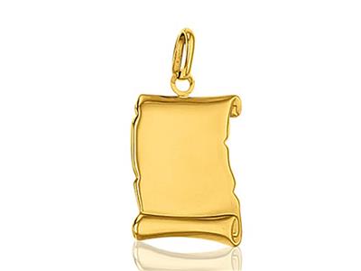 Medaglia Fantasia Pergamena 19 Mm, Oro Giallo 18 Carati - Immagine Standard - 1