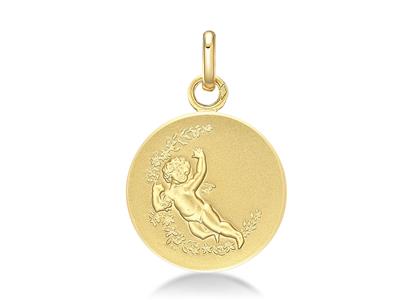 Medaglia Cupido, Solida 16 Mm, Oro Giallo 18 Carati