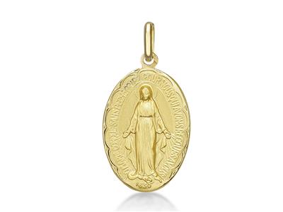 Medaglia Della Vergine Miracolosa 19 MM Cava, Oro Giallo 18 Carati