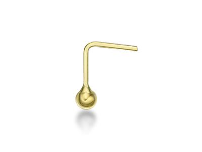 Naso Percing Ball 2,5 Mm, Gambo 0,55 Mm, Oro Giallo 18 Ct.