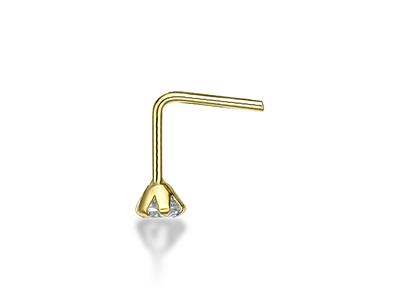 Naso Perforante Ossido Di Zirconio 2,5 Mm, Asta 0,65 Mm, Oro Giallo 18 Ct. - Immagine Standard - 1