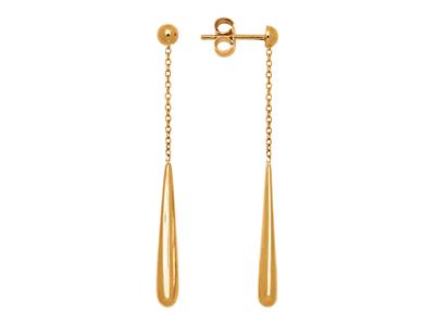 Orecchini Pendenti Su Catena Da 5 Cm, Oro Giallo 18 Carati