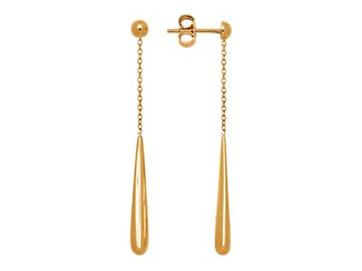 Orecchini A Goccia Su Catena 5 Cm, Oro Giallo 18 Carati - Immagine Standard - 1