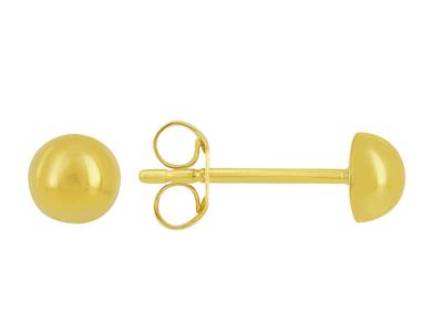 Orecchini Mezza Sfera Chiusa Da 4 Mm, Oro Giallo 18 Carati - Immagine Standard - 1