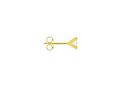 Orecchini Quadrato Di Ossido Di Zirconio 4 Mm, 4 Punte, Oro Giallo 18 Ct. - Immagine Standard - 3