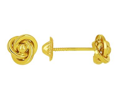 Orecchini, 3 Cerchi E Sfera 6 Mm, Piccoli, Oro Giallo 18 Ct. - Immagine Standard - 1