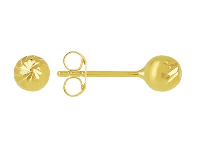 Orecchini, Sfera Cesellata 4 Mm, Oro Giallo 18 Ct. - Immagine Standard - 1