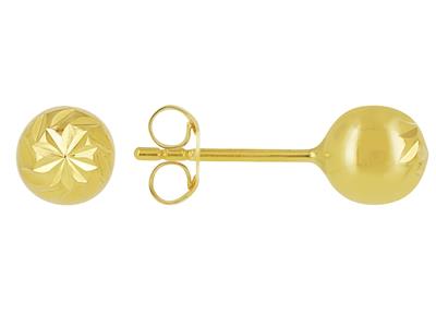 Orecchini, Sfera Cesellata 5 Mm, Oro Giallo 18 Ct. - Immagine Standard - 1