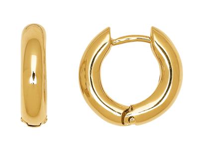 Orecchini A Tubo Tondo Con Cerniera 3,50 Mm, Diametro Interno 8 Mm, Oro Giallo 18 Ct. - Immagine Standard - 1