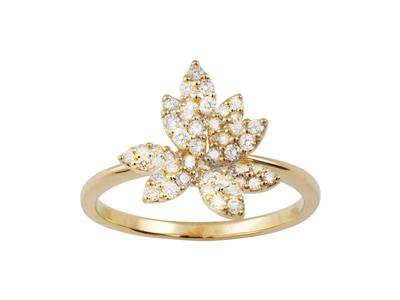 Anello Bouquet 15 Mm, Diamanti 0,38 Carati, Oro Giallo 18k, Dito 54 - Immagine Standard - 1