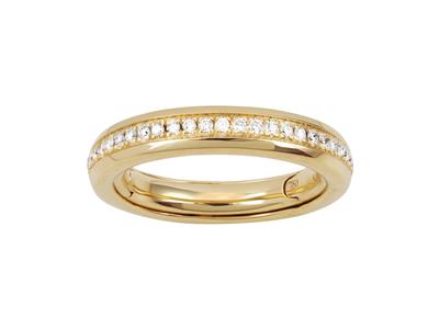 Fede Regolabile 4 Mm, Diamante Pieno Rotondo 0,35 Carati, Oro Giallo 18kt, Dita Da 50 A 56