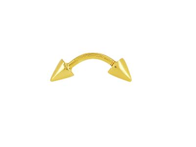 Percing Doppio Sopracciglio Cono, Asta 1,2 X 9 Mm, Oro Giallo 18 Ct.